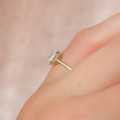 Asscher Three Stones Engagement Ring – 5.75 CT Moissanite Diamond
