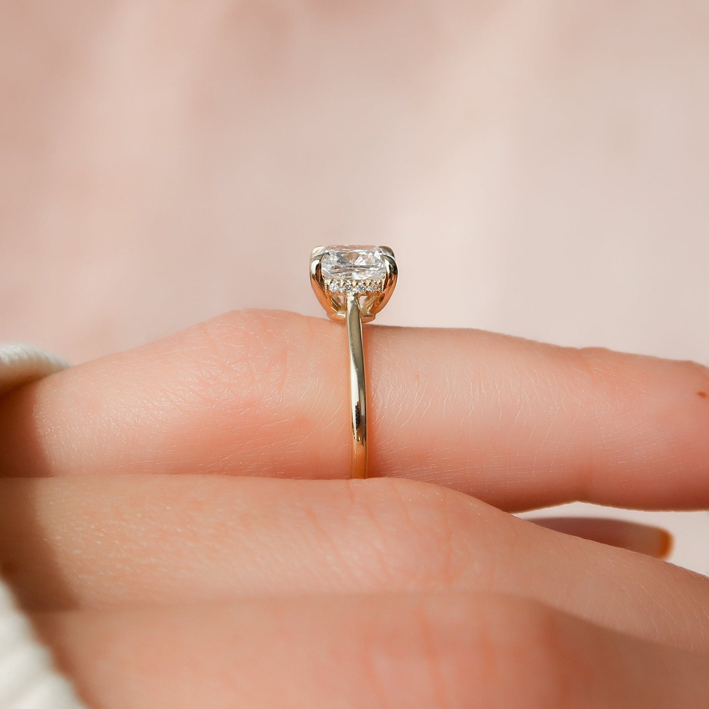 Asscher Three Stones Engagement Ring – 5.75 CT Moissanite Diamond