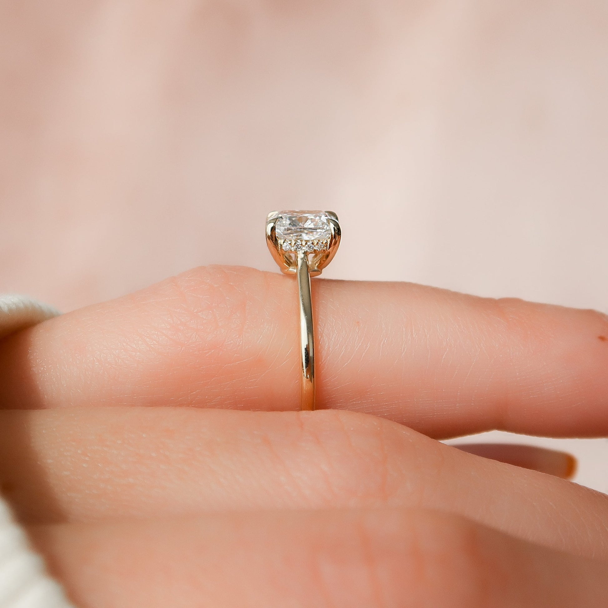 Asscher Three Stones Engagement Ring – 5.75 CT Moissanite Diamond