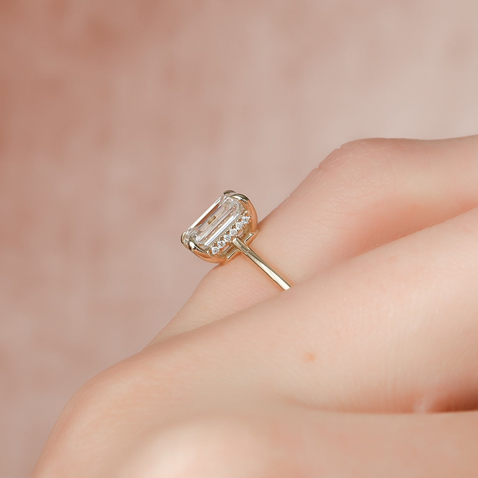 Asscher Three Stones Engagement Ring – 5.75 CT Moissanite Diamond