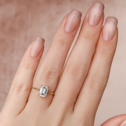 Asscher Three Stones Engagement Ring – 5.75 CT Moissanite Diamond