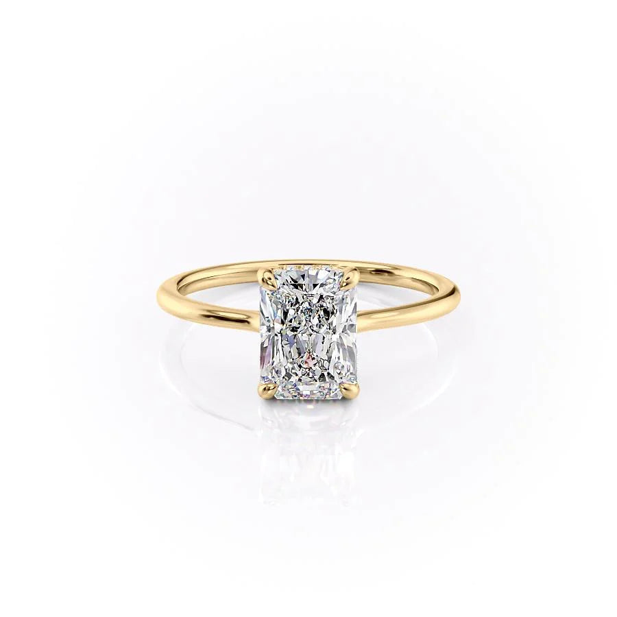 Asscher Three Stones Engagement Ring – 5.75 CT Moissanite Diamond