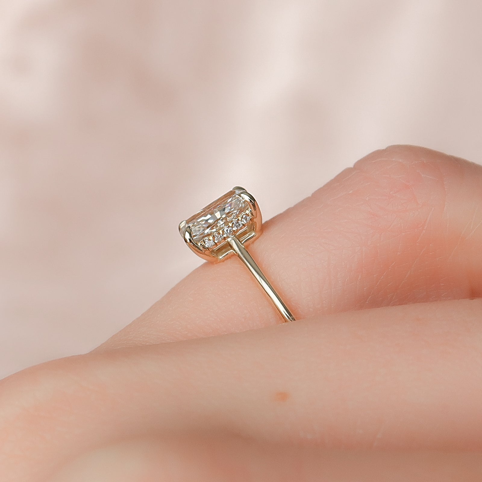 Asscher Three Stones Engagement Ring – 5.75 CT Moissanite Diamond