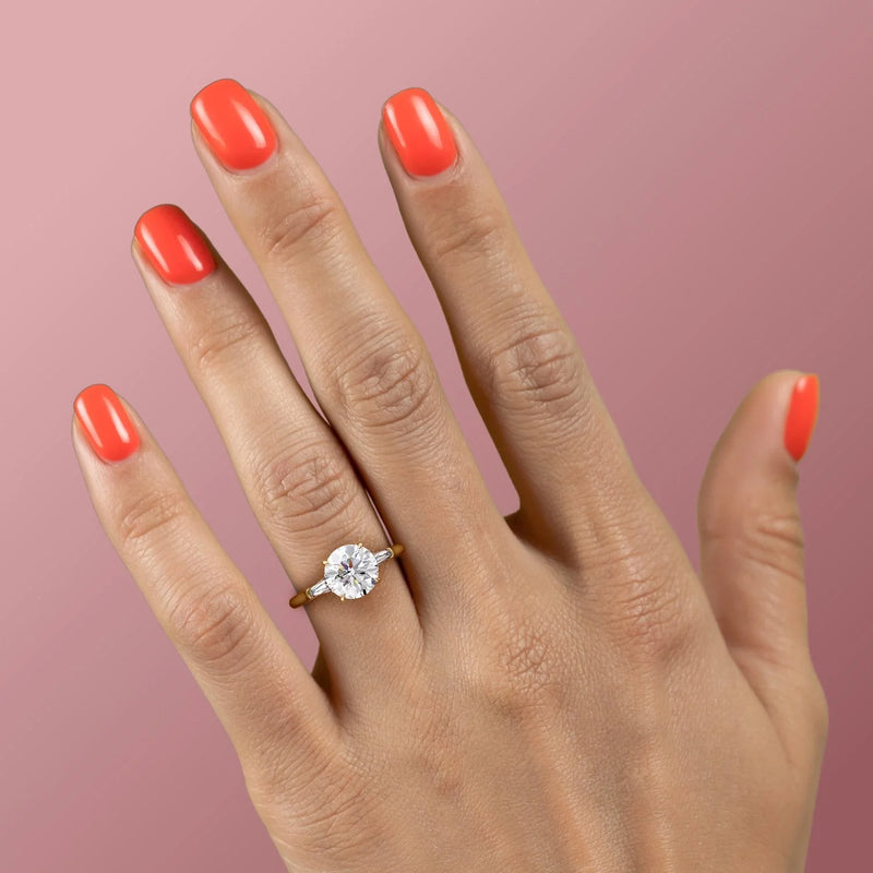 Asscher Three Stones Engagement Ring – 5.75 CT Moissanite Diamond