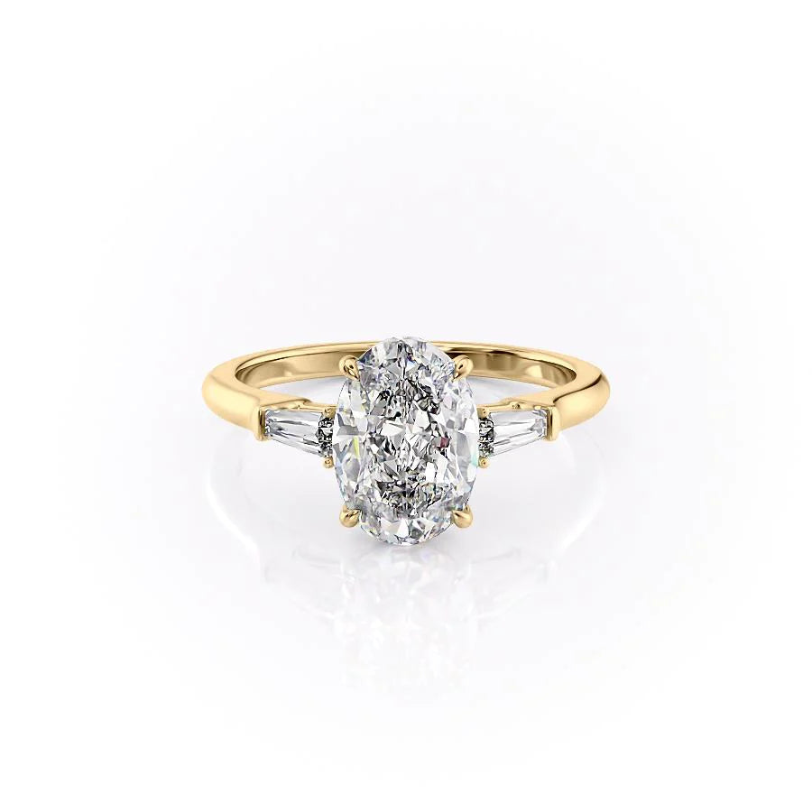 Asscher Three Stones Engagement Ring – 5.75 CT Moissanite Diamond