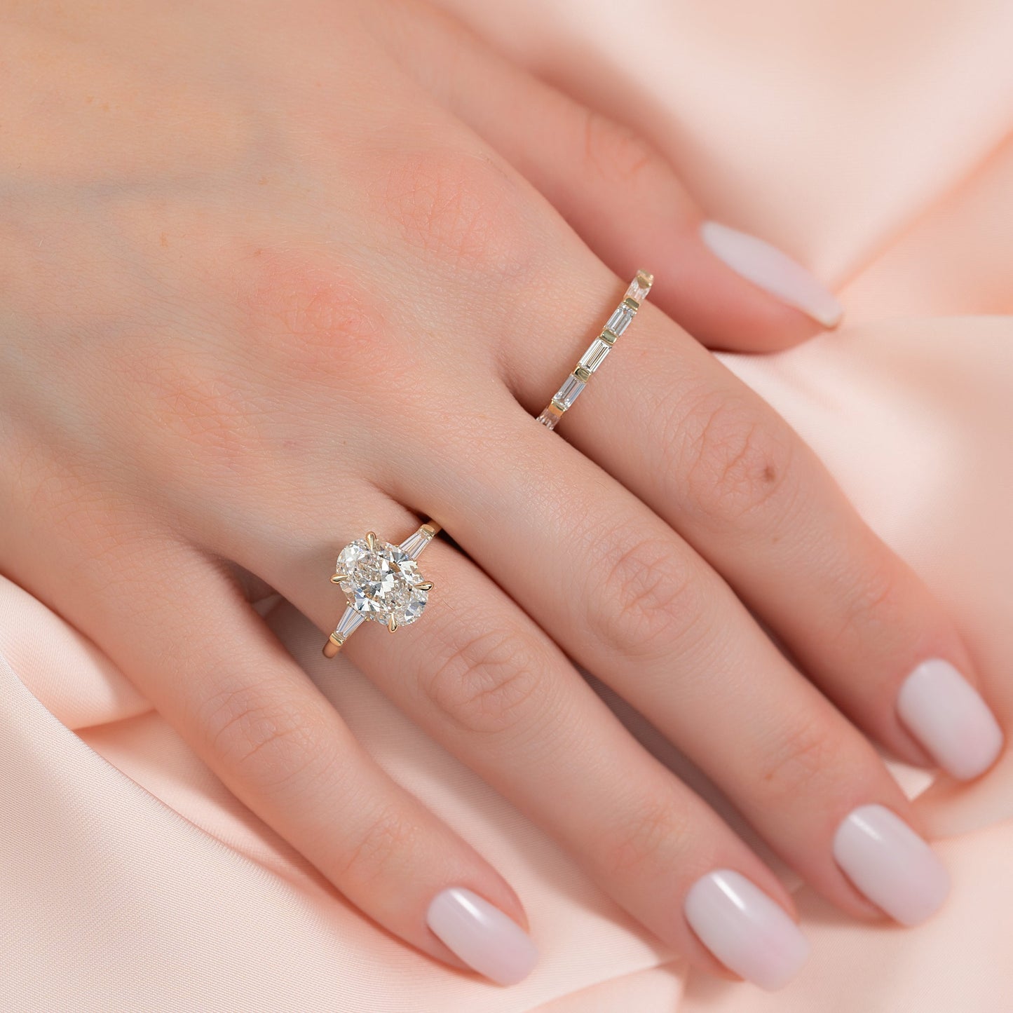 Asscher Three Stones Engagement Ring – 5.75 CT Moissanite Diamond