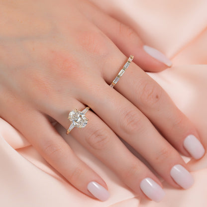 Asscher Three Stones Engagement Ring – 5.75 CT Moissanite Diamond