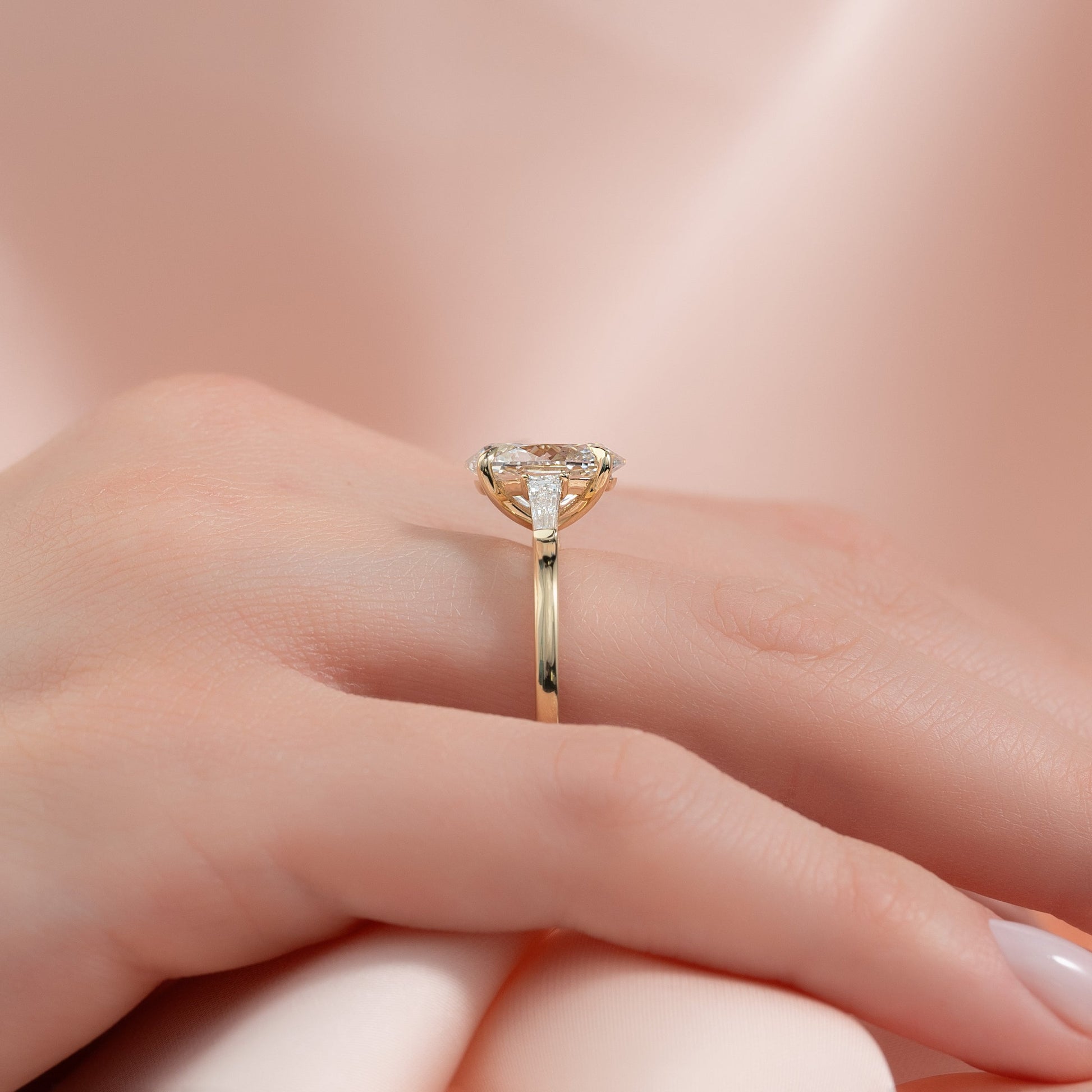 Asscher Three Stones Engagement Ring – 5.75 CT Moissanite Diamond