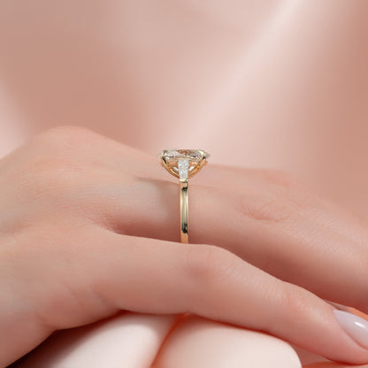 Asscher Three Stones Engagement Ring – 5.75 CT Moissanite Diamond