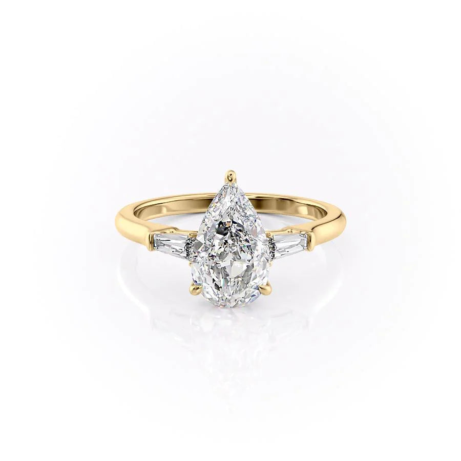 Asscher Three Stones Engagement Ring – 5.75 CT Moissanite Diamond