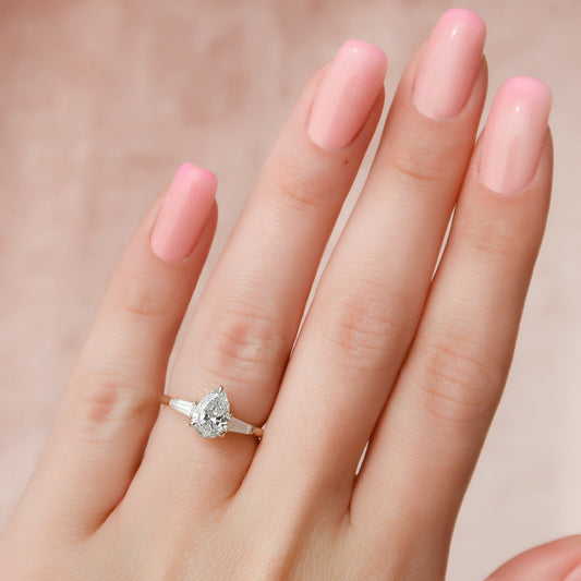 Asscher Three Stones Engagement Ring – 5.75 CT Moissanite Diamond