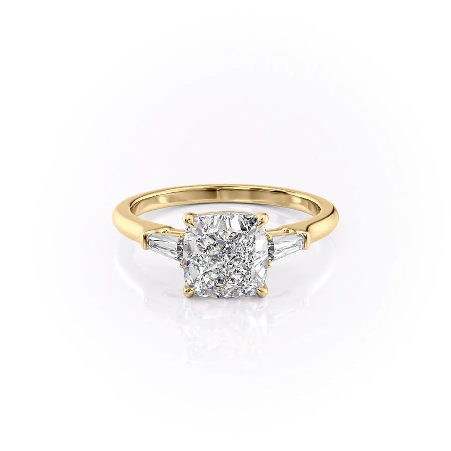 Asscher Three Stones Engagement Ring – 5.75 CT Moissanite Diamond