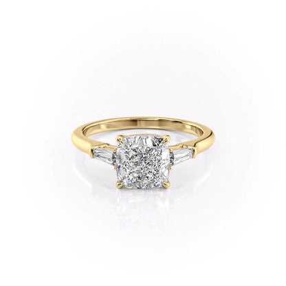 Asscher Three Stones Engagement Ring – 5.75 CT Moissanite Diamond