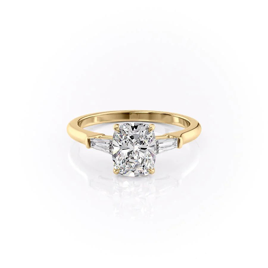 Asscher Three Stones Engagement Ring – 5.75 CT Moissanite Diamond