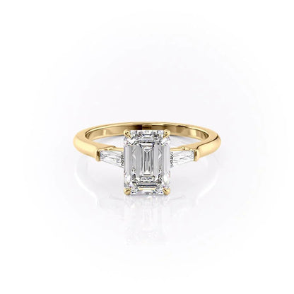 Asscher Three Stones Engagement Ring – 5.75 CT Moissanite Diamond