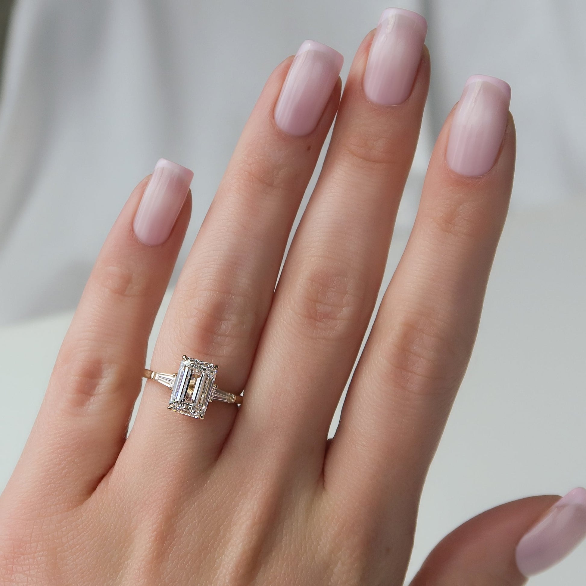 Asscher Three Stones Engagement Ring – 5.75 CT Moissanite Diamond