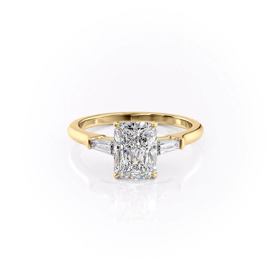 Asscher Three Stones Engagement Ring – 5.75 CT Moissanite Diamond