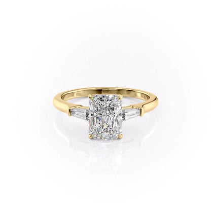 Asscher Three Stones Engagement Ring – 5.75 CT Moissanite Diamond