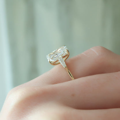 Asscher Three Stones Engagement Ring – 5.75 CT Moissanite Diamond