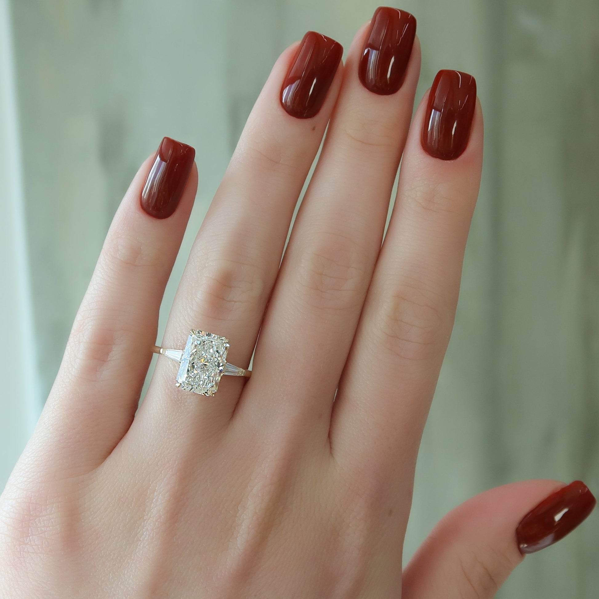 Asscher Three Stones Engagement Ring – 5.75 CT Moissanite Diamond