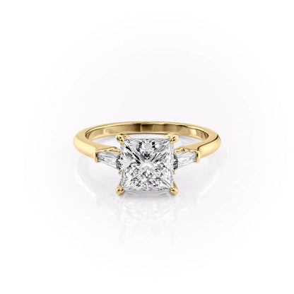 Asscher Three Stones Engagement Ring – 5.75 CT Moissanite Diamond