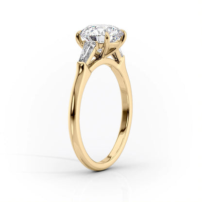 Asscher Three Stones Engagement Ring – 5.75 CT Moissanite Diamond