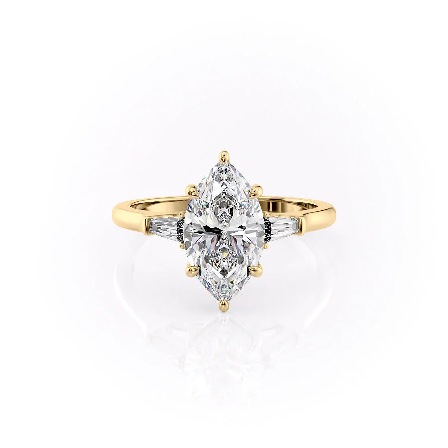 Asscher Three Stones Engagement Ring – 5.75 CT Moissanite Diamond
