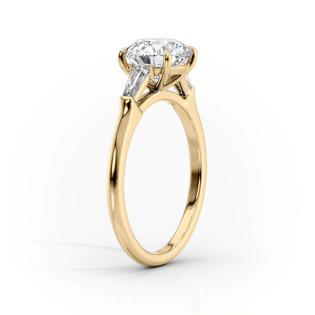 Asscher Three Stones Engagement Ring – 5.75 CT Moissanite Diamond