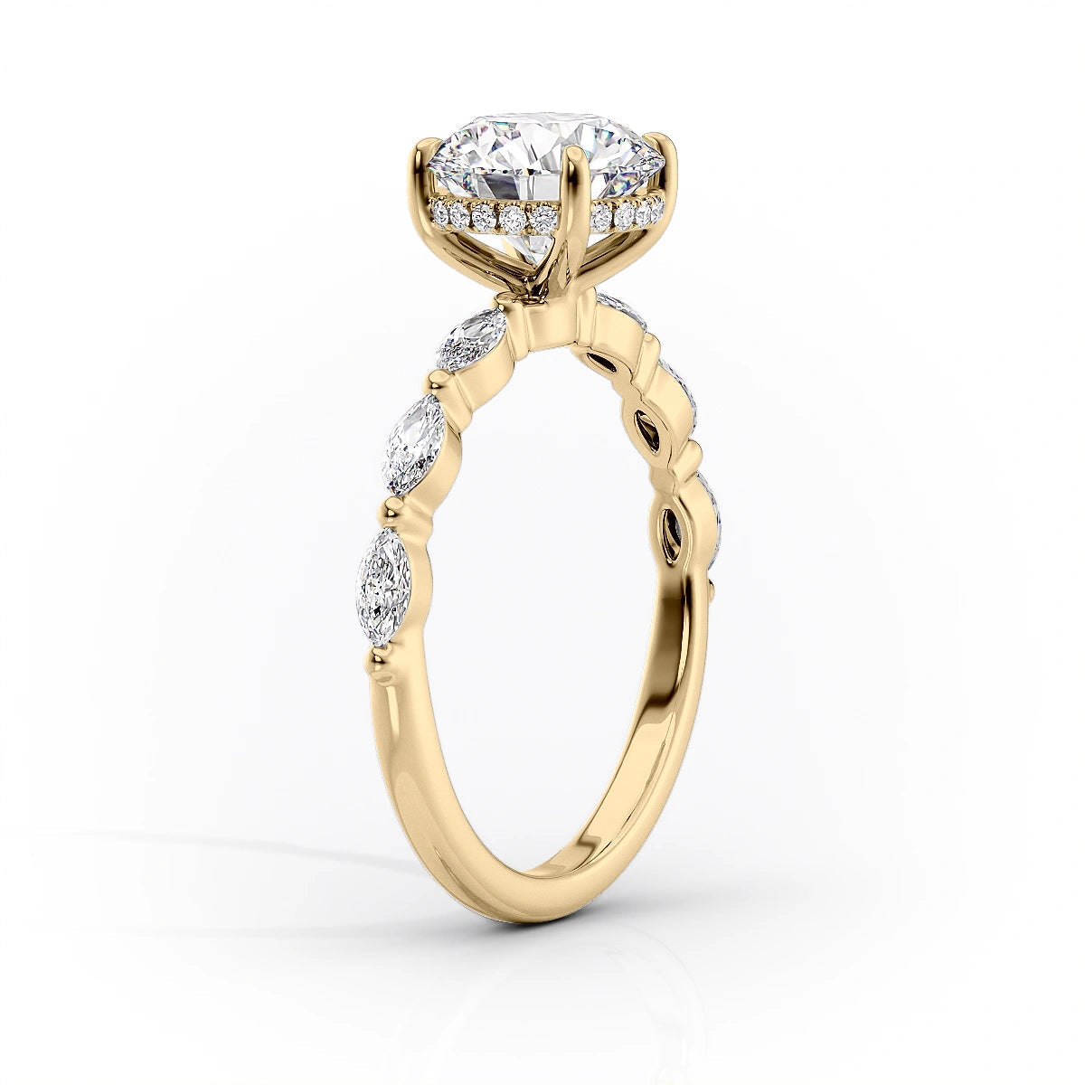 Asscher Three Stones Engagement Ring – 5.75 CT Moissanite Diamond