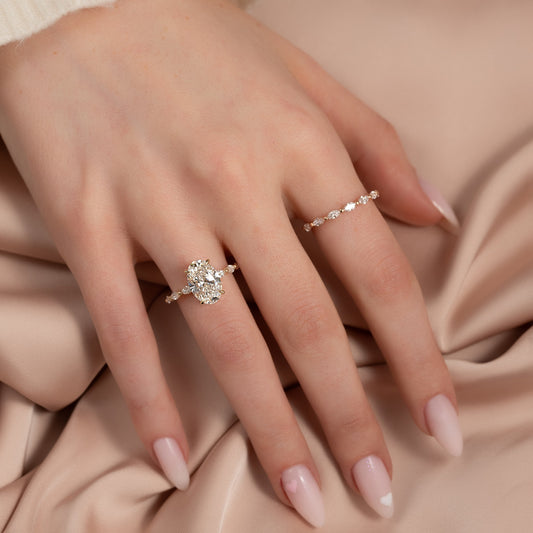 Asscher Three Stones Engagement Ring – 5.75 CT Moissanite Diamond