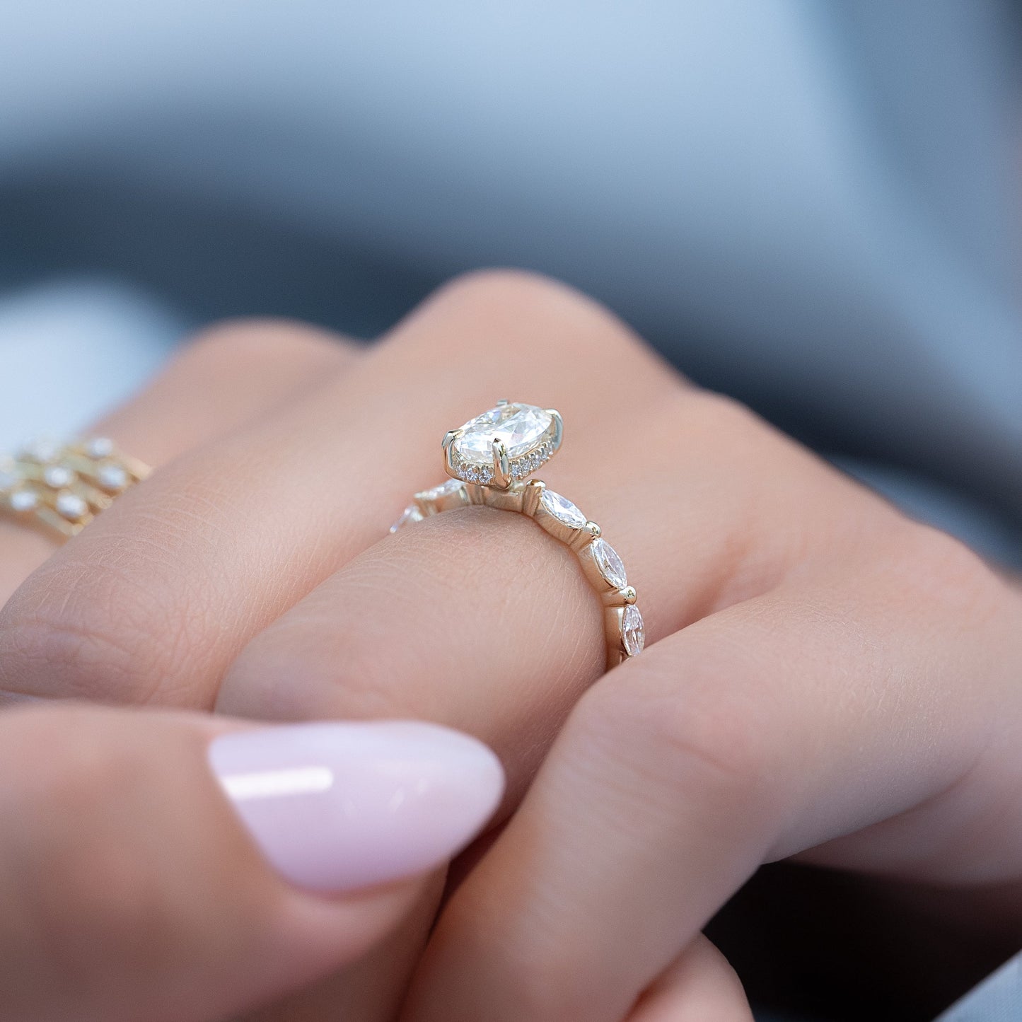 Asscher Three Stones Engagement Ring – 5.75 CT Moissanite Diamond