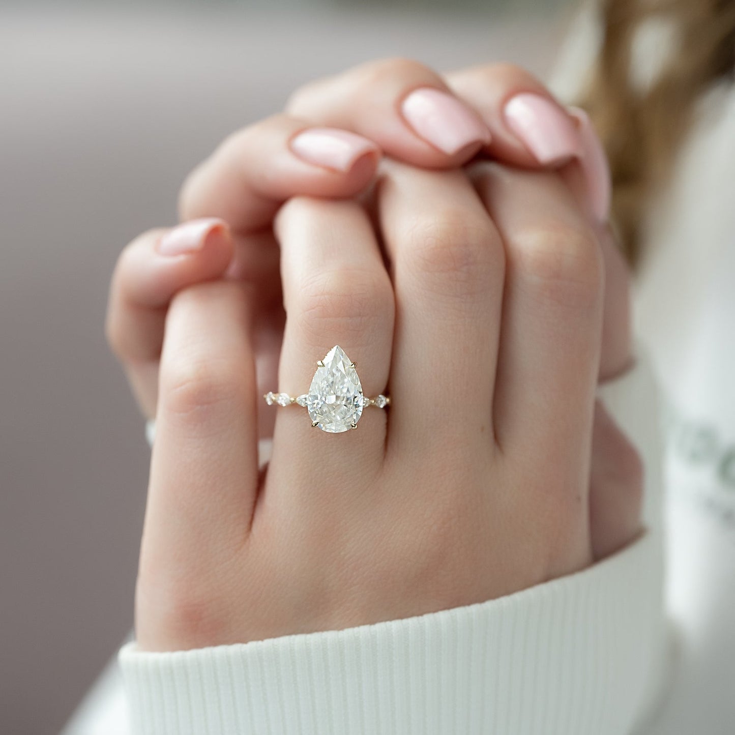 Asscher Three Stones Engagement Ring – 5.75 CT Moissanite Diamond
