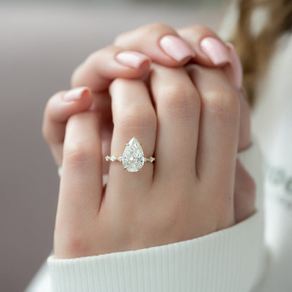 Asscher Three Stones Engagement Ring – 5.75 CT Moissanite Diamond