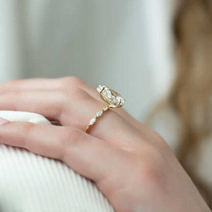 Asscher Three Stones Engagement Ring – 5.75 CT Moissanite Diamond