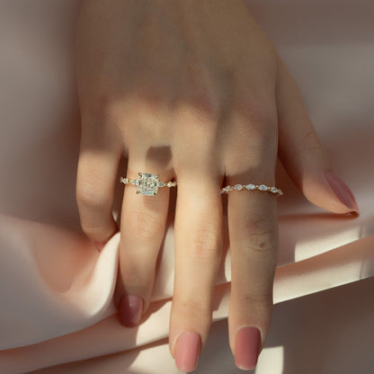 Asscher Three Stones Engagement Ring – 5.75 CT Moissanite Diamond