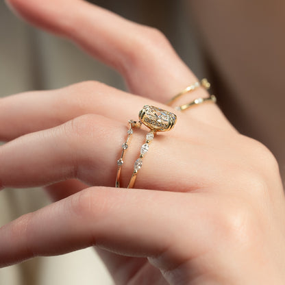 Asscher Three Stones Engagement Ring – 5.75 CT Moissanite Diamond