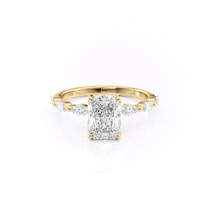 Asscher Three Stones Engagement Ring – 5.75 CT Moissanite Diamond