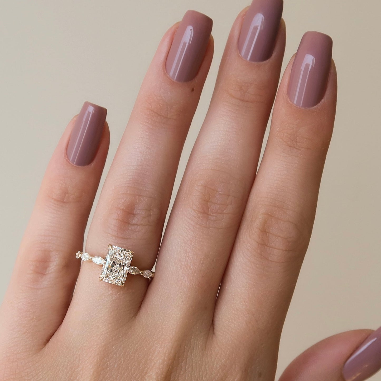 Asscher Three Stones Engagement Ring – 5.75 CT Moissanite Diamond