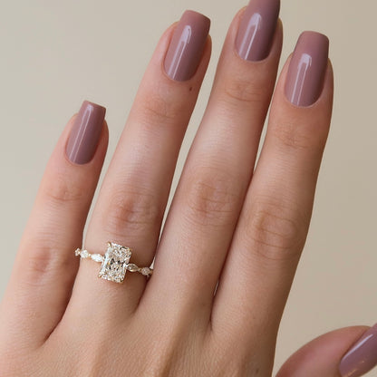 Asscher Three Stones Engagement Ring – 5.75 CT Moissanite Diamond