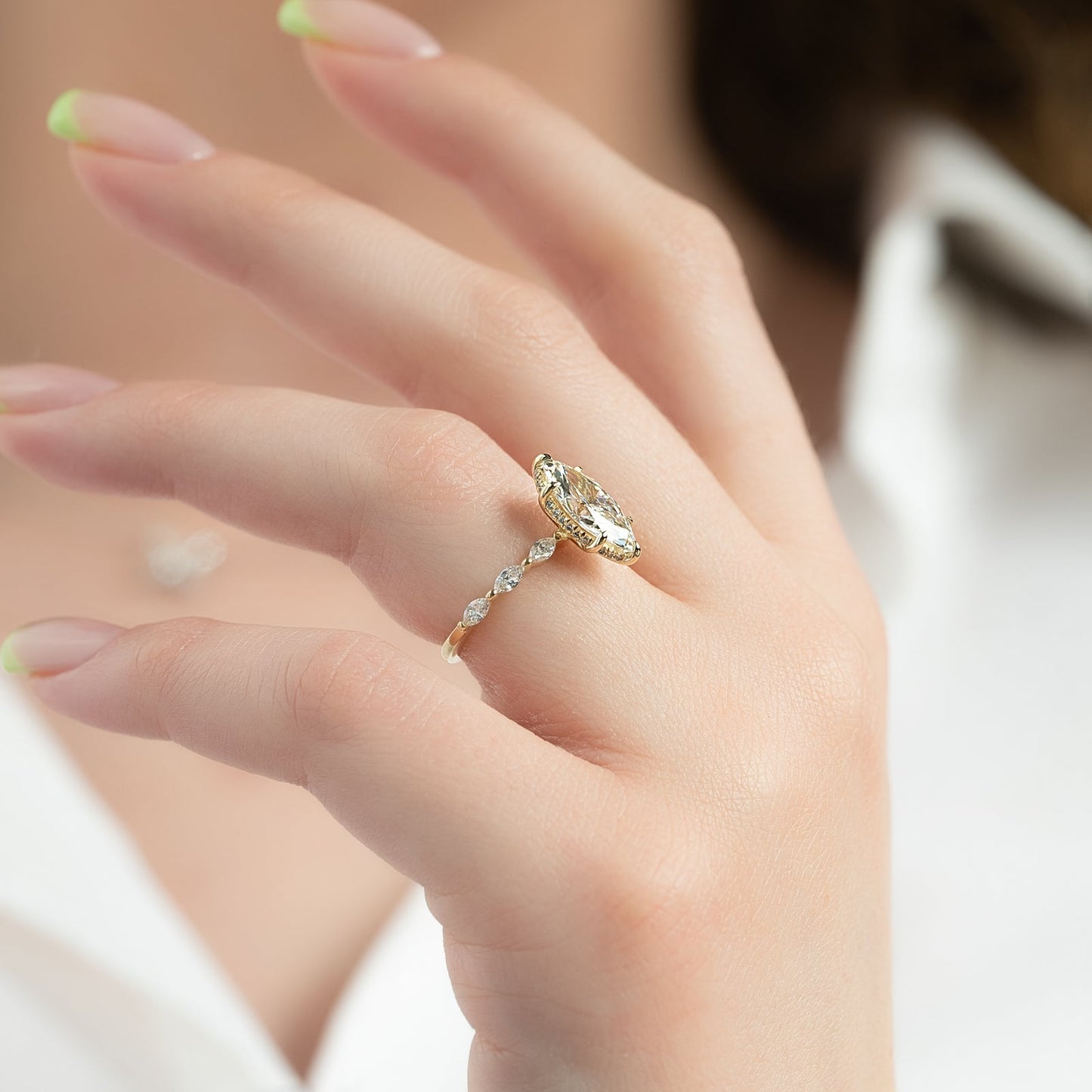 Asscher Three Stones Engagement Ring – 5.75 CT Moissanite Diamond