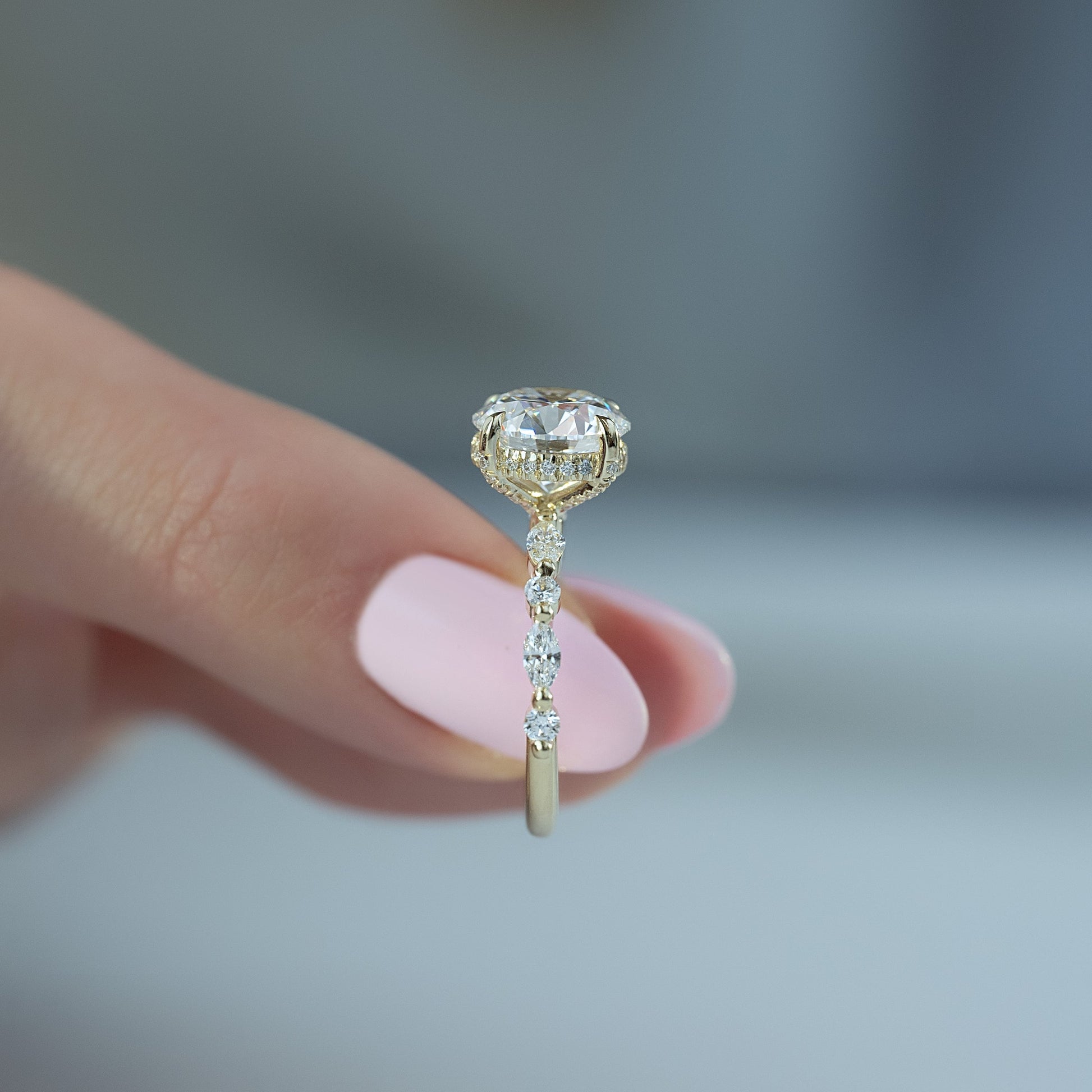Asscher Three Stones Engagement Ring – 5.75 CT Moissanite Diamond