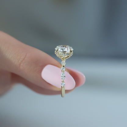 Asscher Three Stones Engagement Ring – 5.75 CT Moissanite Diamond