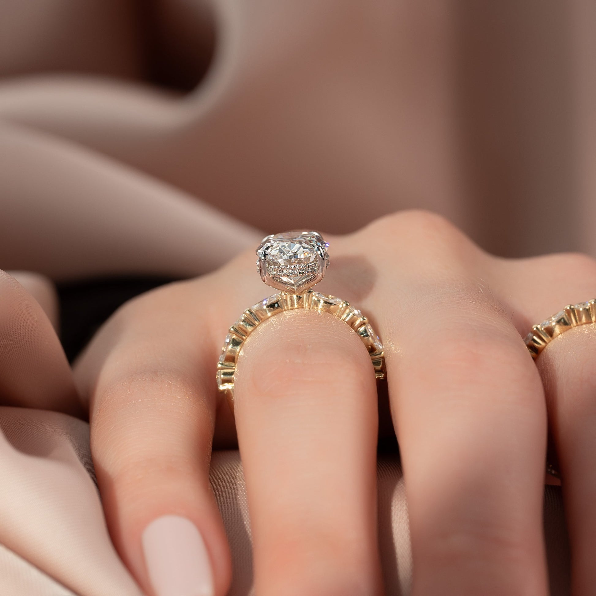 Asscher Three Stones Engagement Ring – 5.75 CT Moissanite Diamond