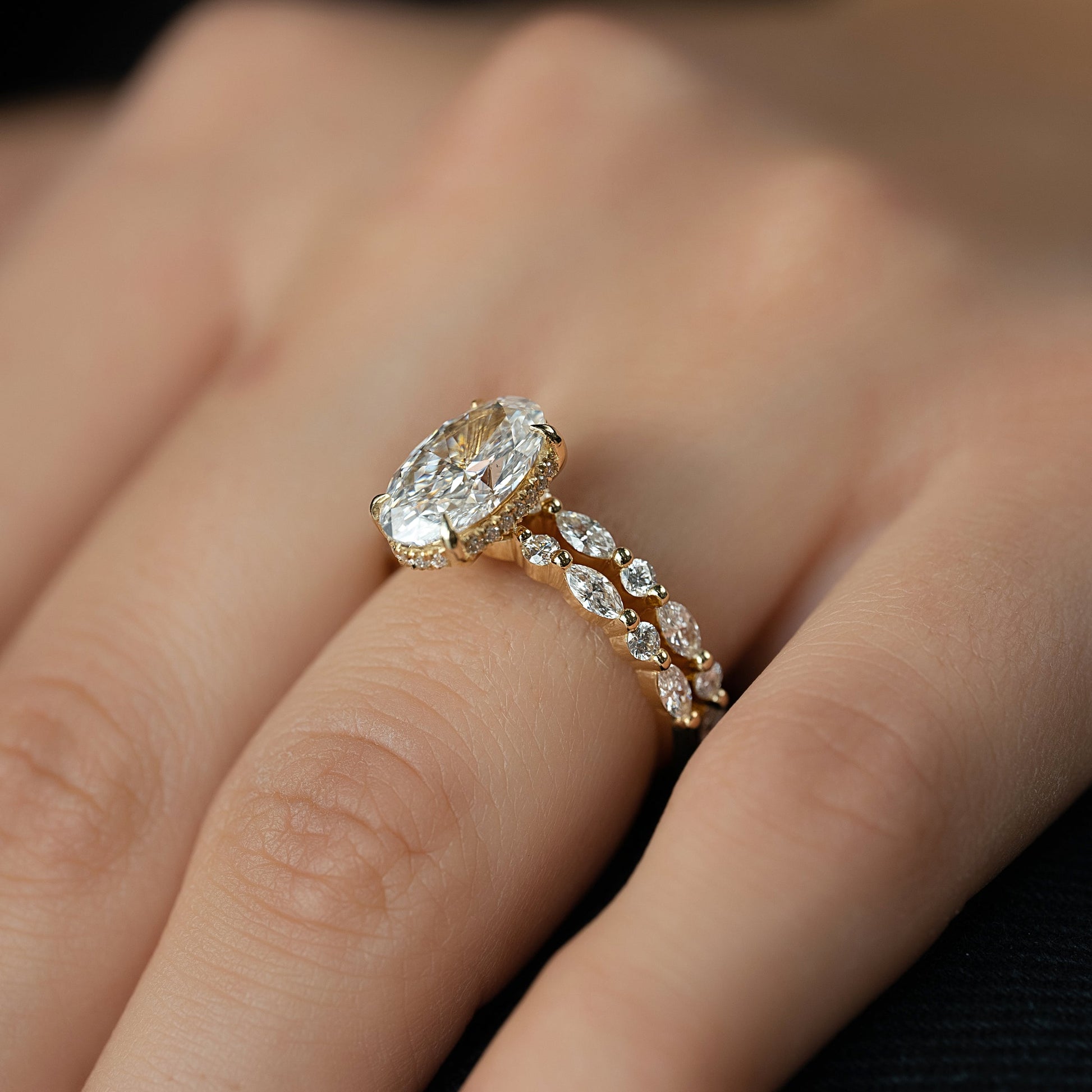 Asscher Three Stones Engagement Ring – 5.75 CT Moissanite Diamond