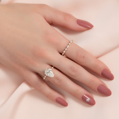 Asscher Three Stones Engagement Ring – 5.75 CT Moissanite Diamond