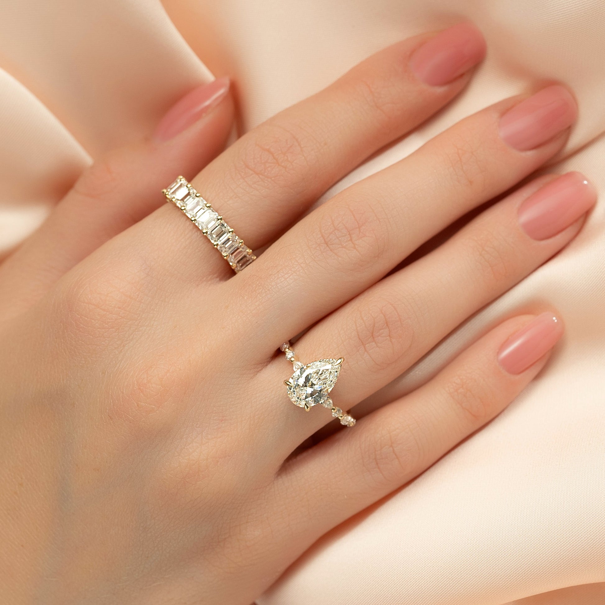 Asscher Three Stones Engagement Ring – 5.75 CT Moissanite Diamond