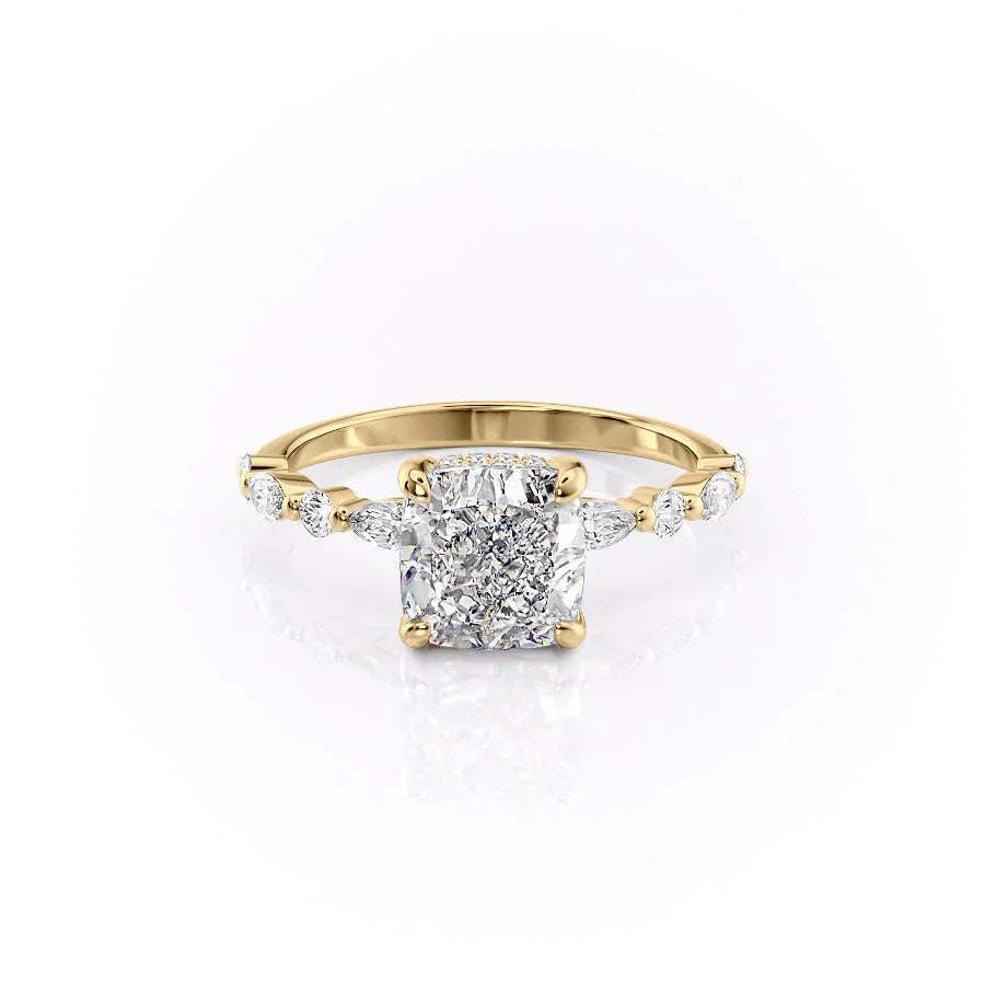 Asscher Three Stones Engagement Ring – 5.75 CT Moissanite Diamond