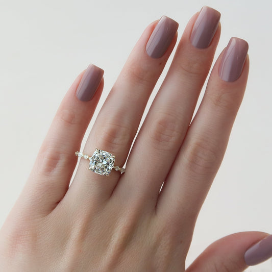 Asscher Three Stones Engagement Ring – 5.75 CT Moissanite Diamond
