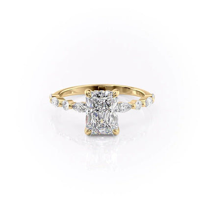 Asscher Three Stones Engagement Ring – 5.75 CT Moissanite Diamond