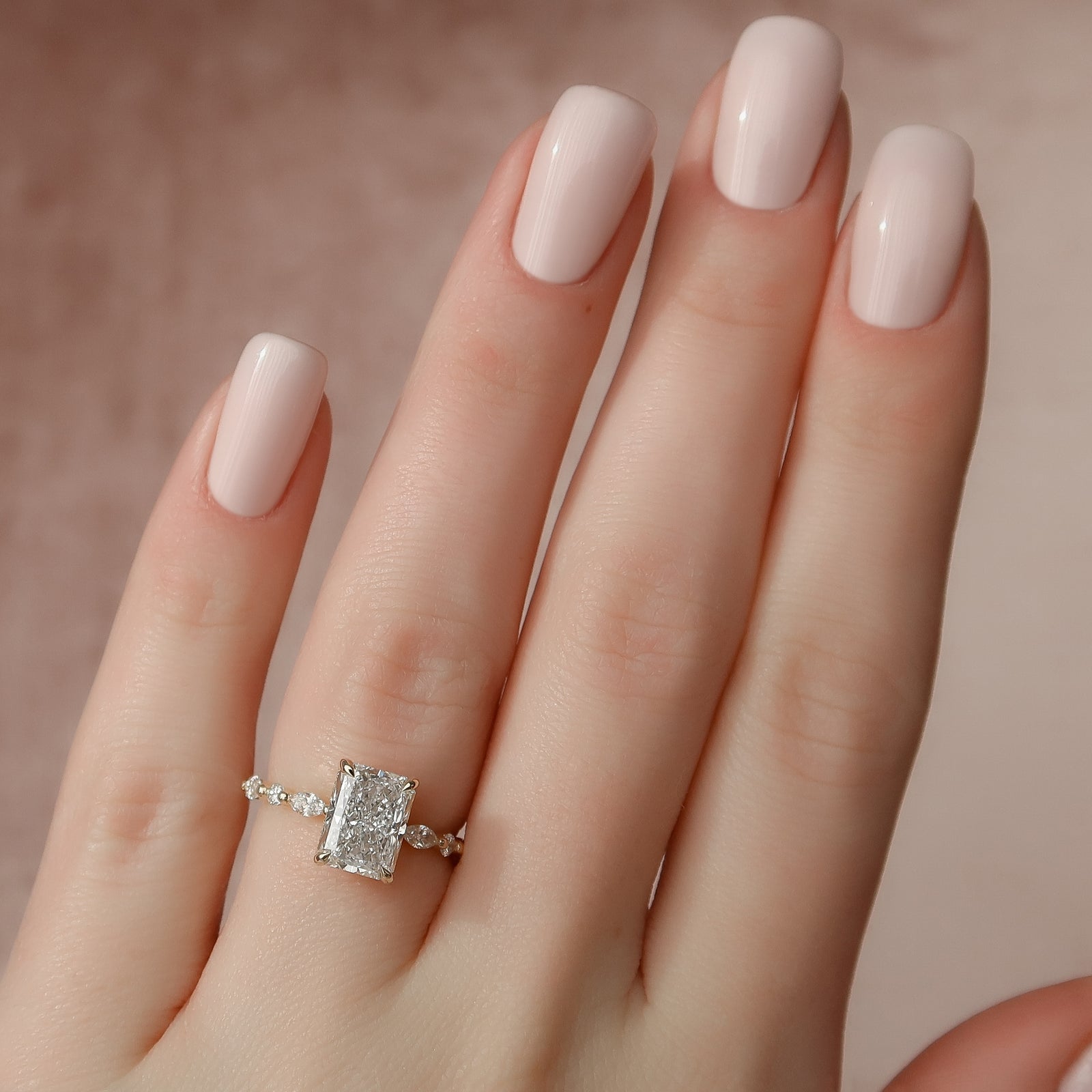 Asscher Three Stones Engagement Ring – 5.75 CT Moissanite Diamond